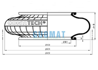 فنر هوای لاستیکی Continental FS310-12 Contitech اصلی Contitech Single Convolution Air Bellow for Industrial