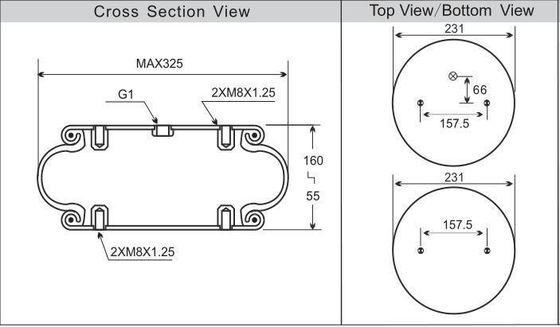 کیسه تعلیق هوایی تک پیچ شده بهار هوایی برای جذب شوک تجهیزات صنعتی