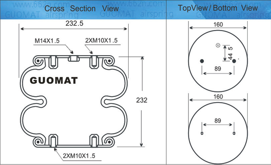 W01M586891 تعلیق هوائی فایرستون بهار بلوز 20-2 Airtech 2B-225 برای تعلیق کامیون اسکانیا 1387283