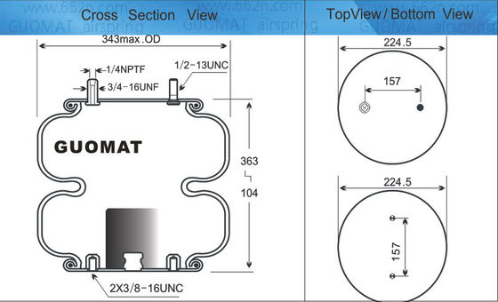 Contitech FD 331-26 514 تعلیق هوا بهار ورودی هوا 1/4-18 NPTF کوله های هوا