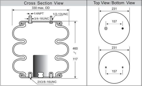 W01-358-8029 فایرستون معلق هوا بهار سه گره ای هوا کنتور