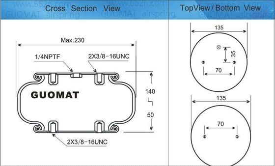 W01-358-7564 سبک آتشفشان 116 هوا ربات Bellow صنعتی بلند کردن کوله های هوا