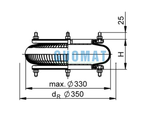 اصلی ContiTech FS 412-10 DS نوع پیچ و تاب هوا 12X1 لاستیک هوا