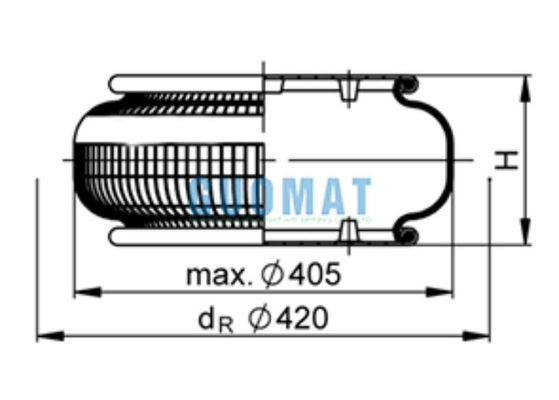 FS530-14 محرک هوا Contitech 1B53014 فنرهای هوای چین‌دار چین‌دار برای تجهیزات لباسشویی
