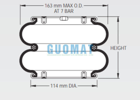 W01-358-0030 فایرستون صنعتی Bellows Actuator 25 سبک لاستیک هوا بهار برای آسانسور های قیچی