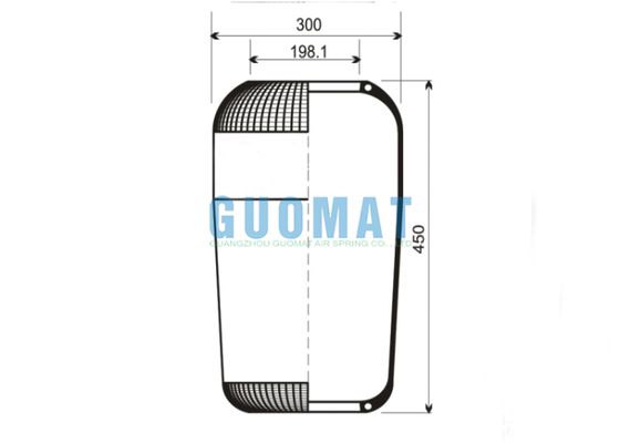 قطعه یدکی اتوبوس W01-095-0191 فنر بادی لاستیکی فایرستون 727N کانتیننتال برای MAN Volvo