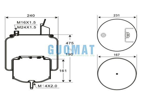 6608NP01 Contitech Truck Air Spring 1R10-704 Goodyear For 20582215 20531985 Volvo Suspension