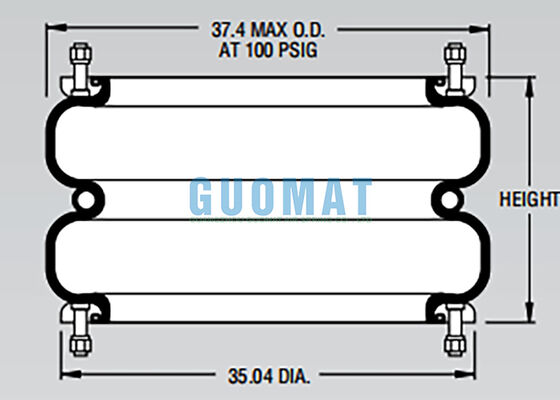 Flange Connection W01-358-9602 Firestone Double Convoluted Air Spring For Shock Absorption