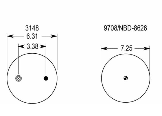 W01-358-5323 شوک هوای Firestone برای کامیون های آستین برگشت پذیر 1T14C-1 یا 1T14F-2
