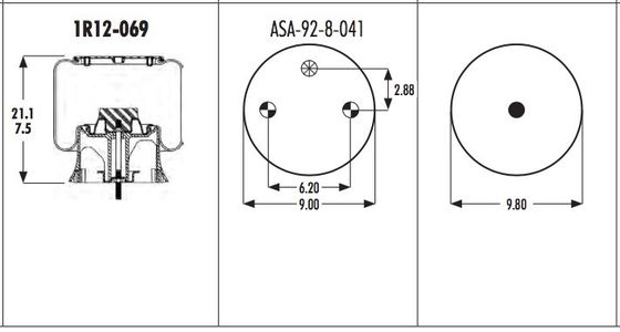 1R12-069 Truck Air Springs 566243038 FIRESTONE W01-358-9069
