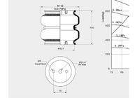 176180K-2 آلیاژ آلومینیوم و لاستیک هوا فنر صنعتی برای جداول مرتب سازی جداول