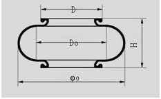 بالون هوا تعلیق فنر بادی صنعتی تک پیچ با ارتفاع 90 میلی متر