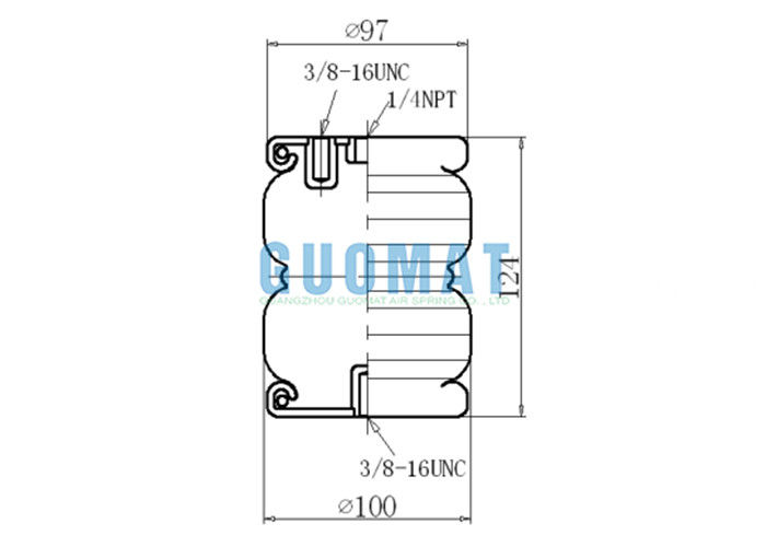 فنر هوای صنعتی دوبل پیچ خورده GUOMAT 2B2200 تعلیق هوای ورودی هوا 1/4NPT