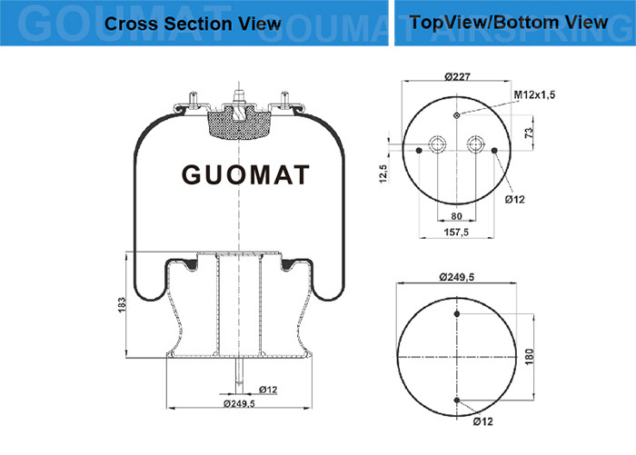 1370744/1386200 1362147 سری 4 Scania کامیون هوا چشمه Bag Goodyear 1R13-745