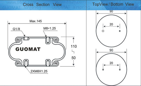 FS40-6 1/8 M8 Contitech Rubber Air Actuator SP1B04 Phoenix Industrial Air Balloon Reduce Vibration