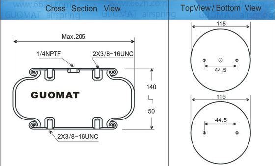 W013587451 Firestone Air Spring DIA. Max. 205 تعلیق هوا / تک پیچ