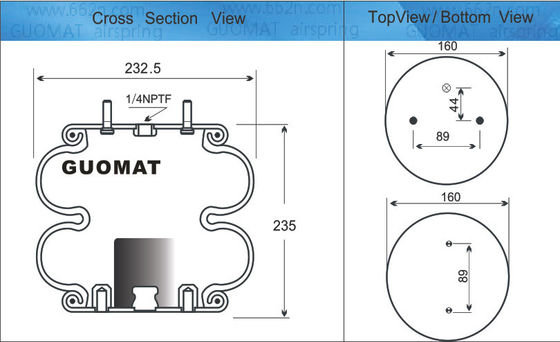 2B9-253 Goodyear Air Springs 578923206 Firestone W013586945 برای ریدول 1003586945C