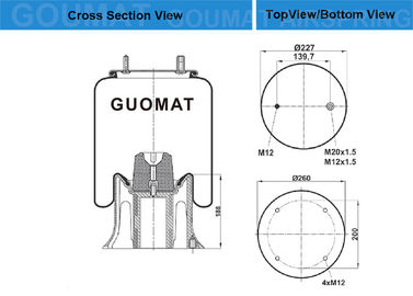 M00557007 Neway کامیون Airesone کیسه های هوا 1T15M-9 W01-M58-9222