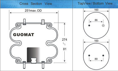 فولاد و لاستیک Goodyear Air Cushion 2B9-280 Firestone Part NO.  W013586941 SAF Holland 57006941
