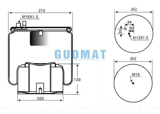 4884 N1 P06 Contitech لاستیک کامیون هوا بهار MAN تعلیق تریلر کوله هوا 81.43600.6035