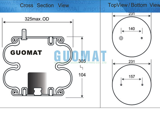 2B12-307 Goodyear تعلیق هوا بهار FD 330-22 318 Contitech آبگرم کننده شوک هوا