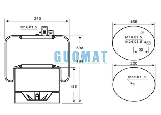 4390NP02 کمک فنر بادی کامیون سنگین Contiteh A9423200221 کیسه های لاستیکی بادی تعلیق Benz