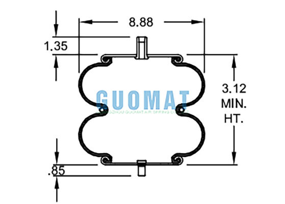 لاستیک طبیعی W01-358-6897 Firestone Double Convoluted Air Spring AS-0058 واتسون و چالین