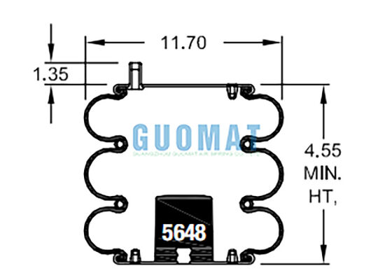 کیسه هوای صنعتی FT 330-29 703 Contitech، دم هوای پنوماتیک Firestone W01-358-7990