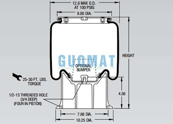 کیسه هوای فایراستون W01-358-9079 1T15M-6 کیسه‌های هوای لاستیکی سیستم تعلیق