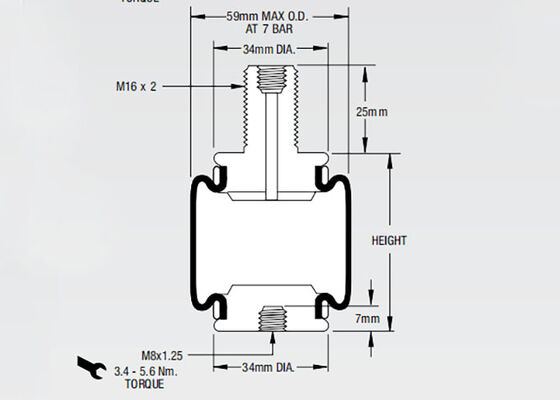 2M2A نوع آستین آتش فلک هوا Bellow W02-M58-3019 کابین کامیون تعویض آبشوری هوا