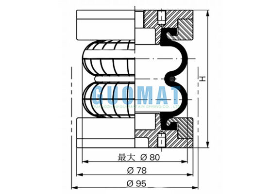 2 3/4 "x 2 لاستیک Bellow FD 22-4 DI CR Contitech دقیق وایبراسیون عزل کوله هوا