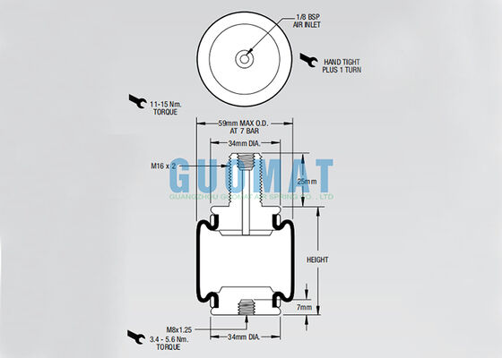 2M2A سبک آتش W02-M58-3019 کابین کامیون شوک هوا 1/8 BSP تعلیق هوا بهار