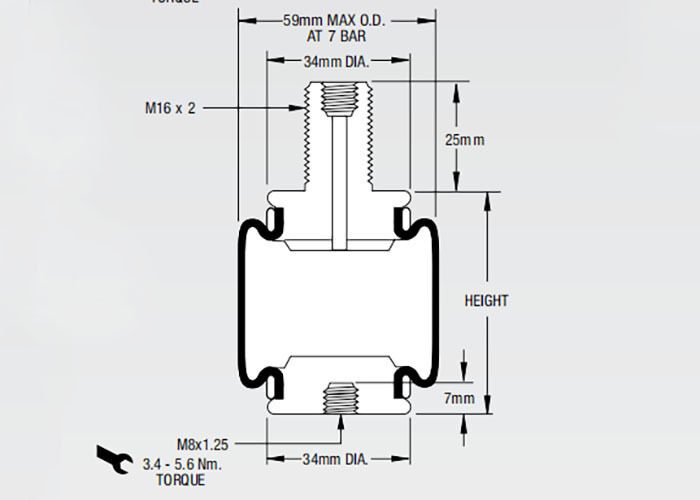2M2A نوع آستین آتش فلک هوا Bellow W02-M58-3019 کابین کامیون تعویض آبشوری هوا