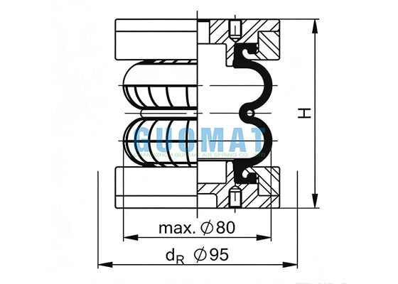 فنرزنبه صنعتی لاستیکی کانتیننتال FD 22-4 DI CR EB-80-45 سیلندر فانوسی فستو